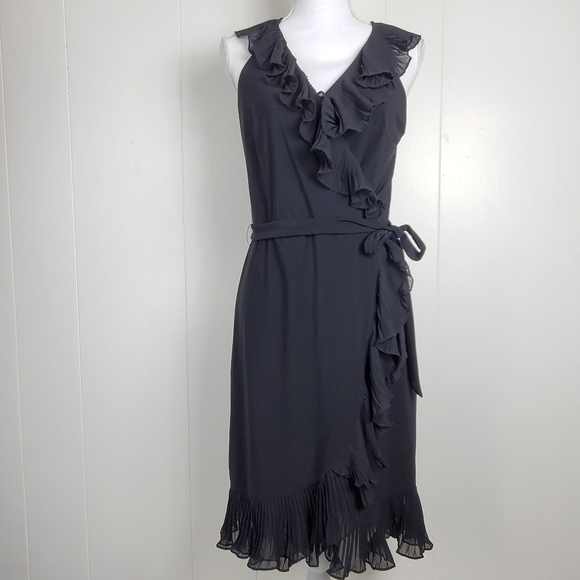 White House Black Market Dresses & Skirts - White House Black Market sleeveless, pleated ruffle, belted dress